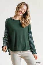 Forest Green Much Love Stripe Top