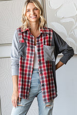 Grey Draw The Line Plaid Top