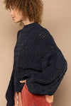 Charcoal Special Memory Cable Knit Sweater