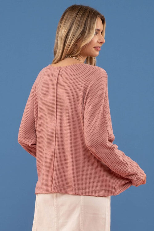 Sienna Weekend Travels Waffle Knit Top