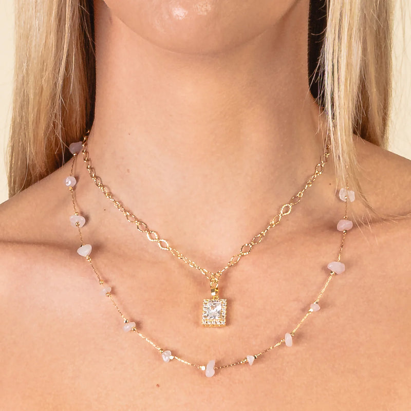 Pink Dainty Pink Layer Necklace