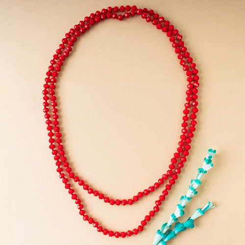 Red Beaded Layer Necklace