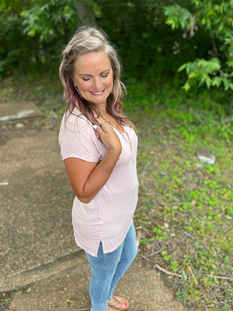 Blush Slow Down Pocket Top