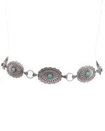 Silver Turq Oval Oval Concho Belt