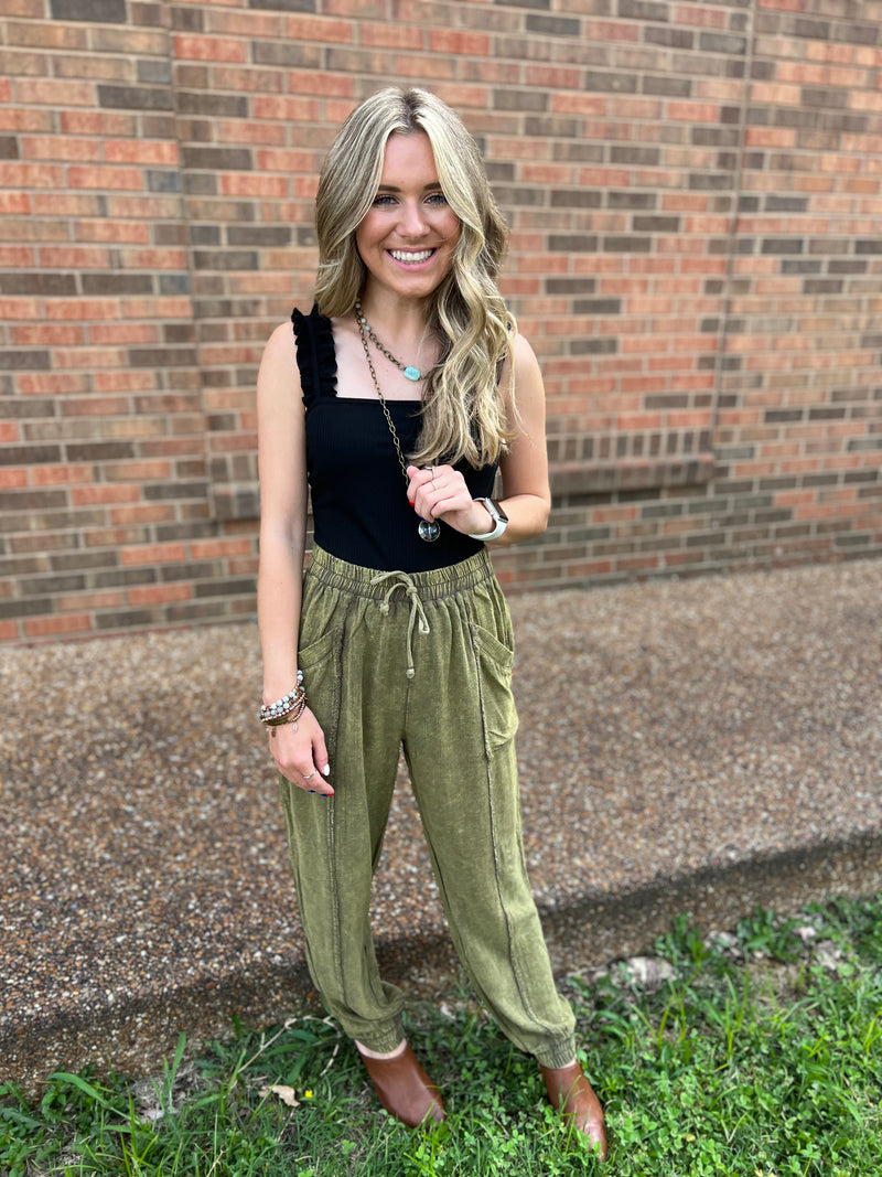 Olive Skip A Beat Pants