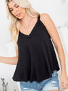 Black Change Your Tune Ribbed Top
