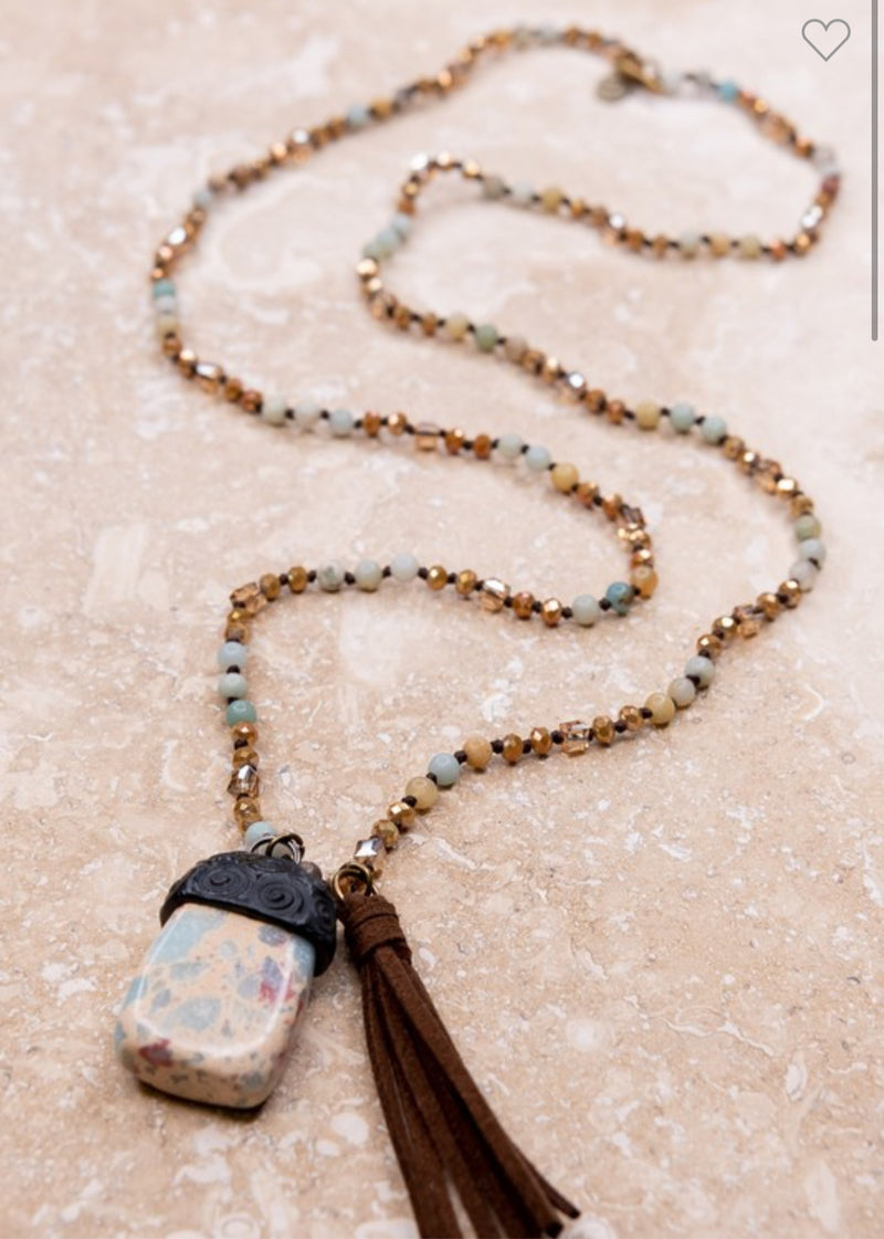 April Beaded Long Necklace