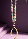 Wooden Bead Teardrop Necklace
