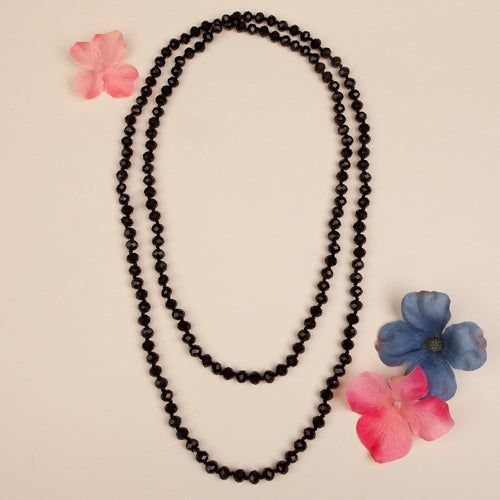 Black Shimmer Beaded Necklace
