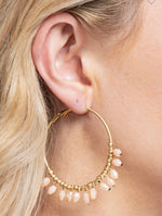 Peach Dangle Hoop Earring