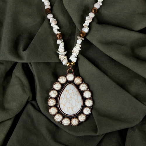 Ivory Beaded Pendent Necklace