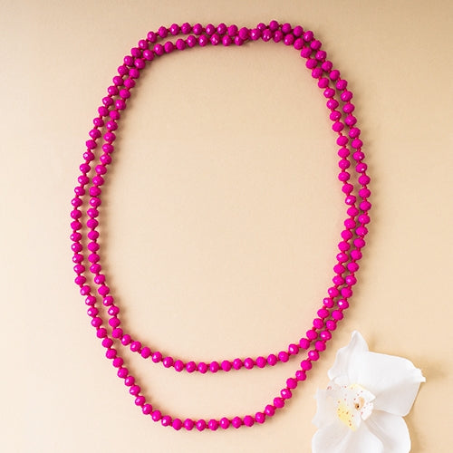 Fuchsia Shimmer Beaded Necklace