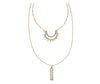 Gold/Blue Sunburst Layered Necklace