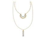 Gold/Blue Sunburst Layered Necklace