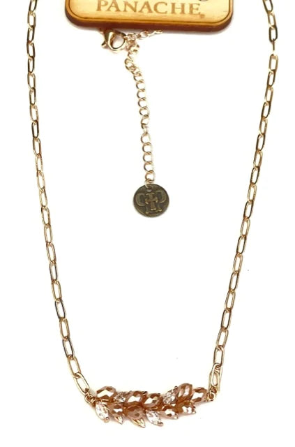 Gold Crystal Pendent Necklace