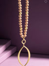 Wooden Bead Teardrop Necklace