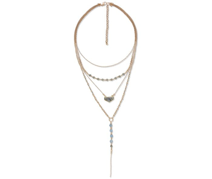 Blue Boho Myra Hook Layered Necklace