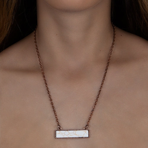 Stone Pendent Bar Necklace