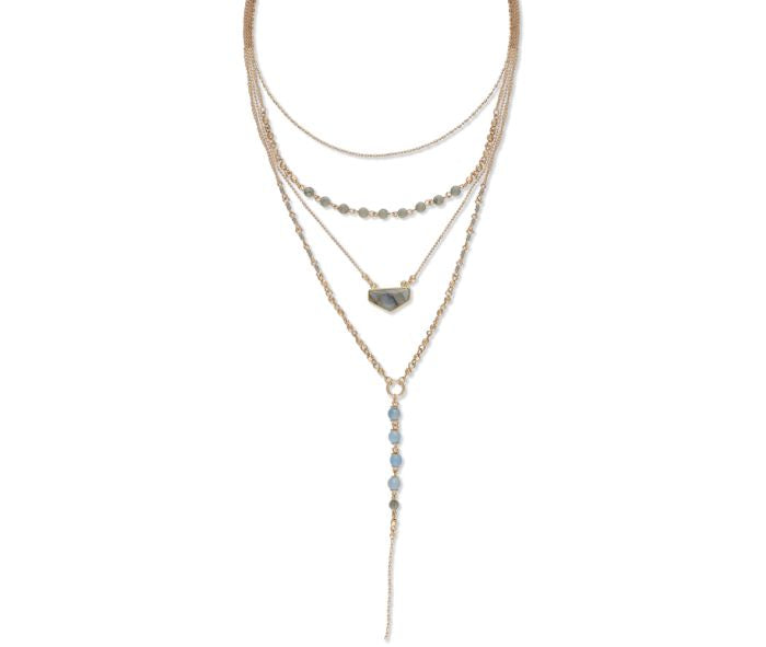 Blue Boho Myra Hook Layered Necklace