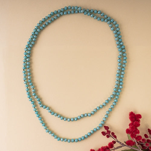 Turquoise Matte Beaded Necklace