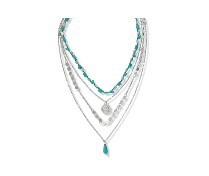 Silver Turquoise Myra Layered Necklace