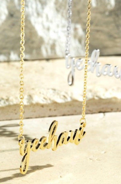 Gold Yeehaw Phrase 16.5" Necklace