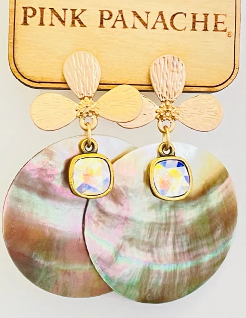 Mother Of Pearl Disc Earrings