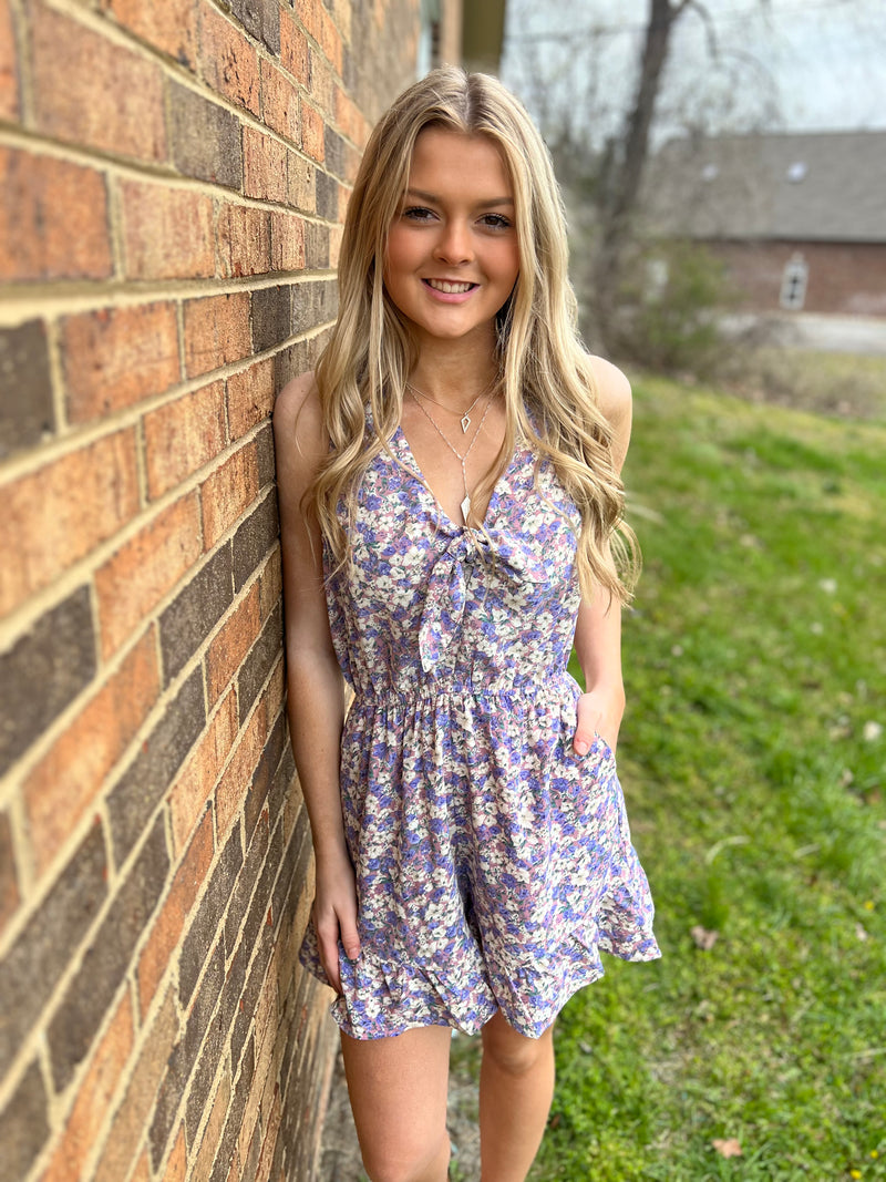 Lilac Just Say So Floral Romper