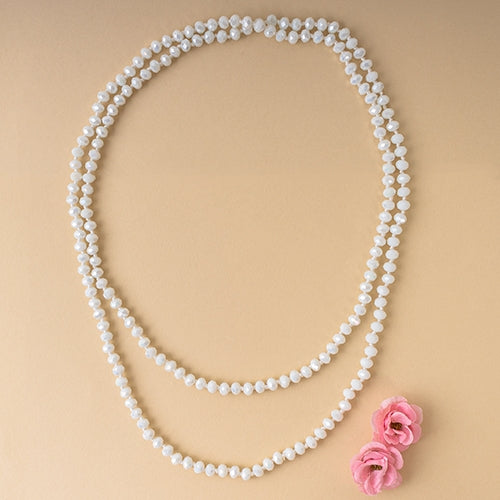 White Shimmer Beaded Necklace