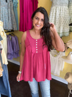 Berry Picture Perfect Button Top