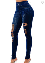 Denim Distressed Jeggings