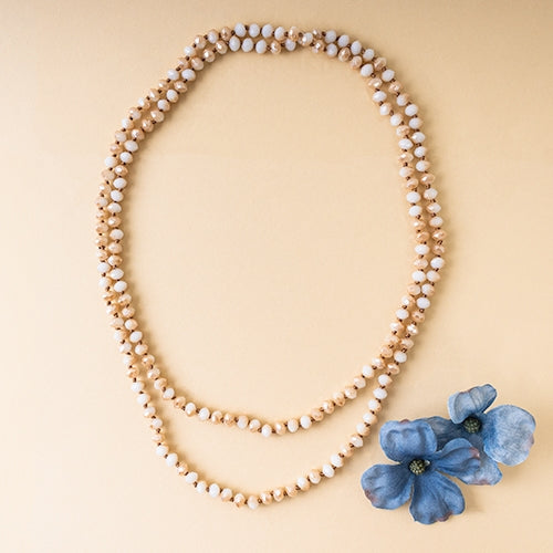 Cream Shimmer Beaded Necklace