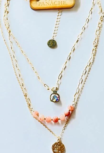 Pink Dainty Layered Necklace